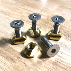 PKS -  M8 Brass Track Nuts and Stainless Steel M8 x 25mm Mounting Screws
