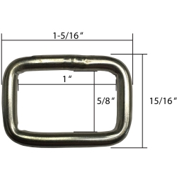 Stainless Steel Rectangle Ring, 1" x 5/8" Inner Diameter